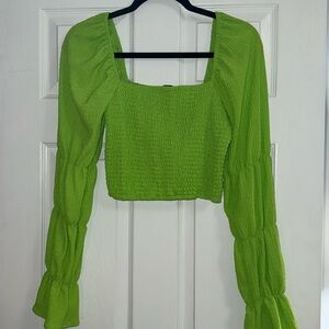 Forever 21 Ruffle Sleeve Crop Top